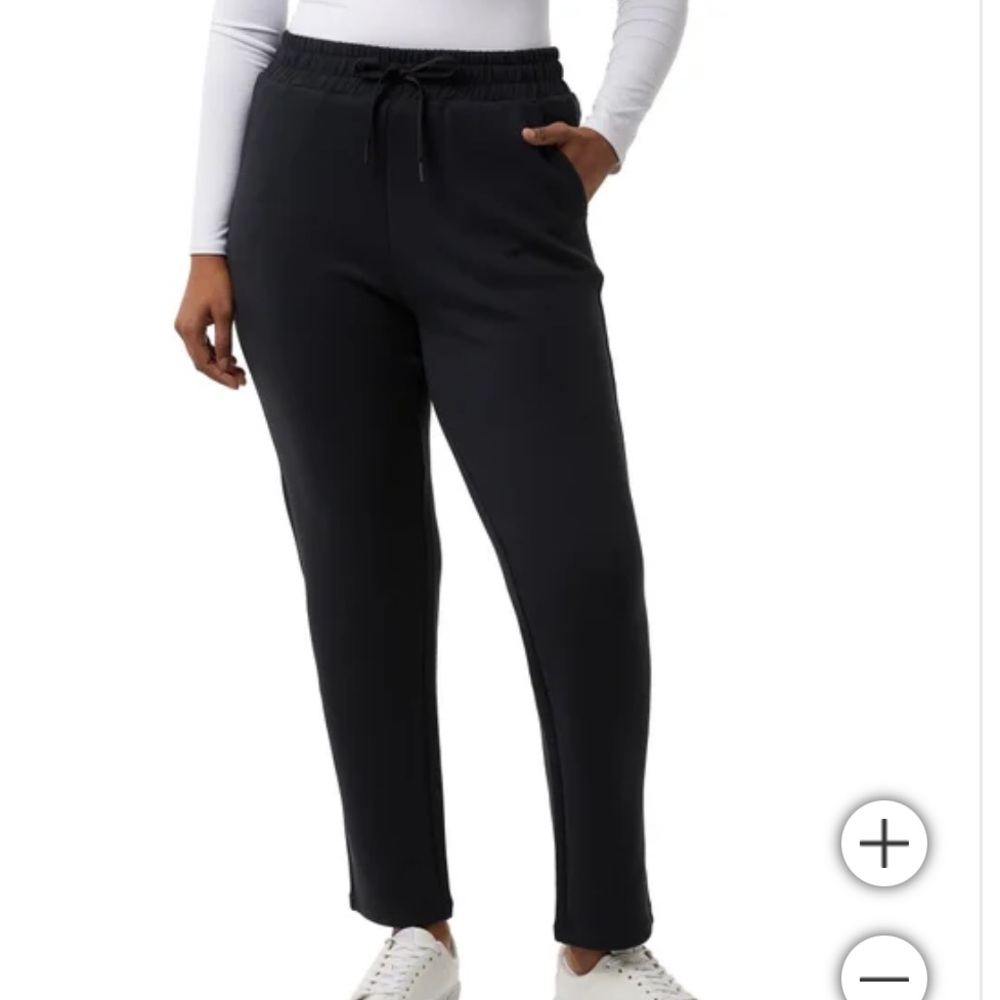 32 Degrees Women’s Sueded High-Rise Pant - wide leg. Black